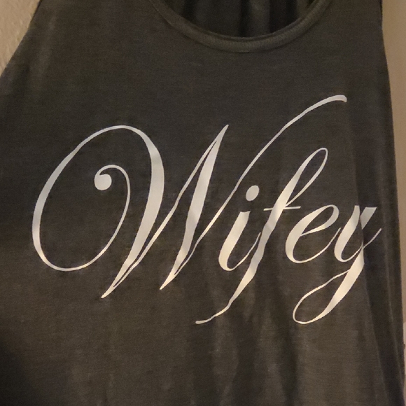 Dark Gray 'Wifey' Tank Top - Picture 4 of 4